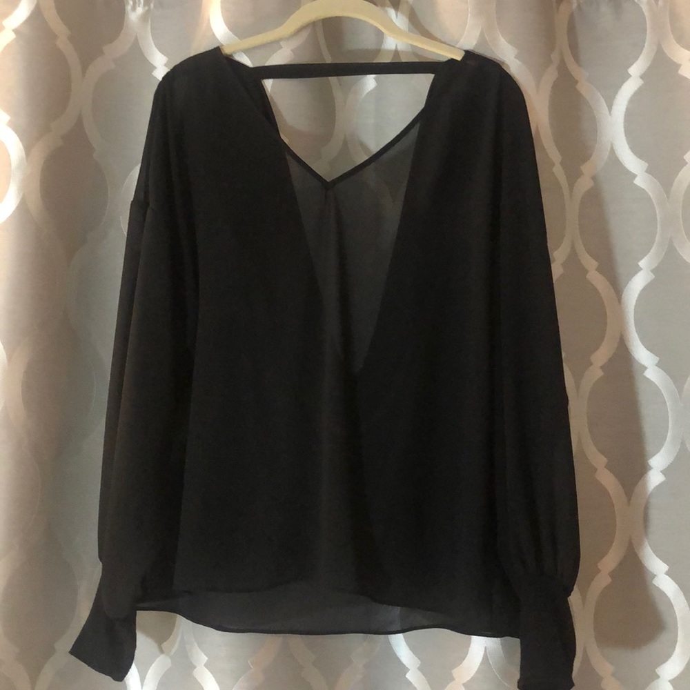 Black sheer blouse